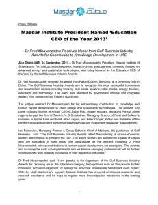 Masdar Institute Press Release
