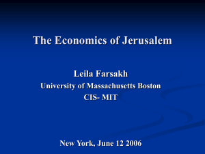 THE ECONOMICS OF JERUSALEM