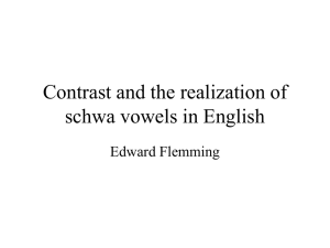 Contrast and schwa vowels in English.