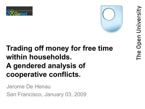 Trading off Money for Free Time Within Households: A Gendered Analysis of Cooperative Conflicts