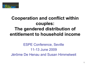 Cooperation and conflict within couples: The gendered distribution of entitlement to household income