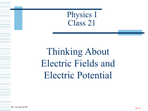 Thinking About Electric Fields and Electric Potential Physics I