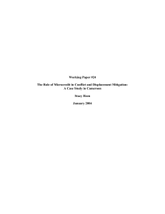 The Role of Microcredit in Conflict and Displacement Mitigation: A Case Study in Cameroon