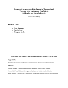 Comparative Analysis of the Impact of Tsunami and Tsunami Interventions on Conflicts in Sri Lanka and Aceh/Indonesia