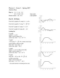  Physics I – Exam 3 – Spring 2007 Answer Key Part A
