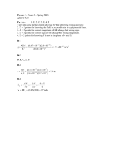 Physics I – Exam 3 – Spring 2003 Answer Key
