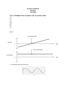 Exam #1-Solutions Physics I Fall 2000