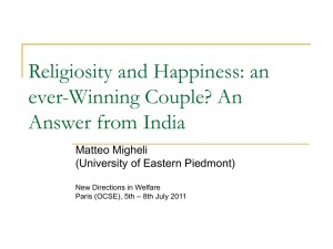 Membership of Minority Religious Groups and Happiness in India