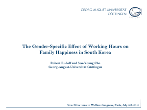 Gender Specific Effects of Working Hours on Family Happiness