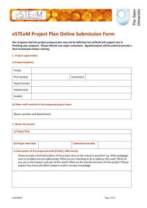Project Plan Submission Form