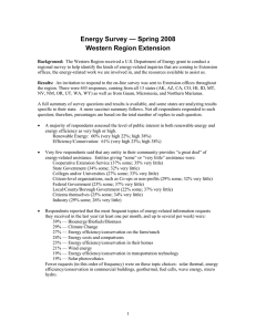 Western Energy Survey Initial Report