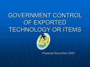Export Control Overview