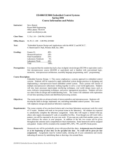 EE4800/EE5880 Embedded Control Systems Spring 2004 Course Information and Policies