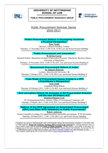 Programme of the PPRG 2010-2011 Seminar Series