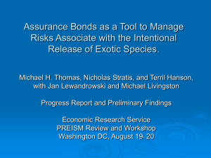 Assurance Bonds as a Tool To Manage Risks Associated With Intentional Releases of Exotic Species