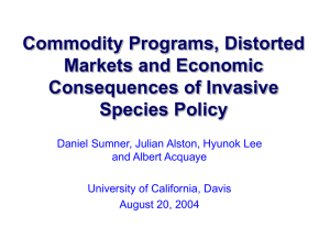 Commodity Programs, Distorted Markets, and Economic Consequences of Invasive Species Policies