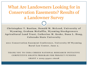 Landowner Considerations Regarding Conservation Easements