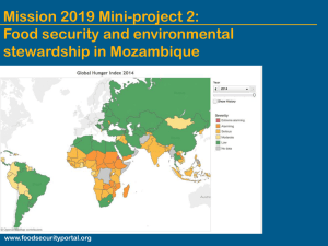 Mission 2019 Mini-project 2: Food security and environmental stewardship in Mozambique www.foodsecurityportal.org