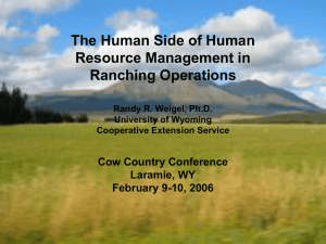 Human Side of Human Resource Management in Ranching Operations