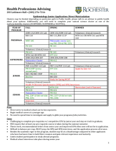 Samples Schedules for Epidemiology Majors
