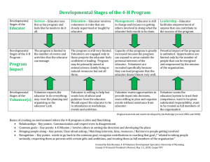 Developmental Stages of the 4-H Program