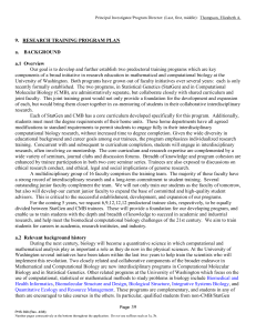 Training Plan portion of the first Training Grant Application