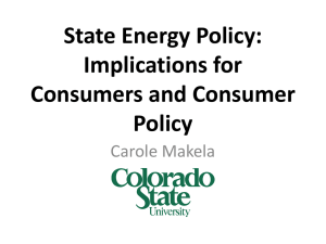 State Energy Policy: Implications for Consumers and Consumer Policy