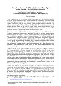 Abstract for conference on The UN Security Council and Human... Human Rights Law Centre, University of Nottingham