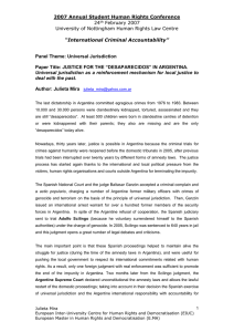 Justice for the desaparecidos in Argentina. Universal jurisdiction as a Reinforcement Mechanism for Local Justice to Deal with the Past