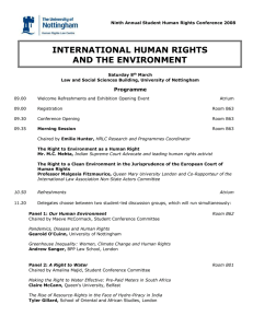 INTERNATIONAL HUMAN RIGHTS AND THE ENVIRONMENT