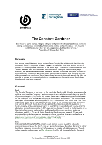 Doing the Business - Programme Notes - The Constant Gardener
