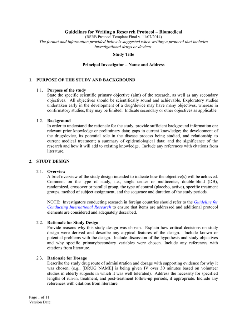 Transcelerate Protocol Template