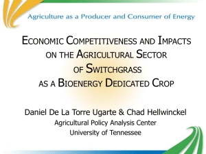 The Economic Competitiveness of, and Impacts on the Agricultural Sector, of Bioenergy Crop Production
