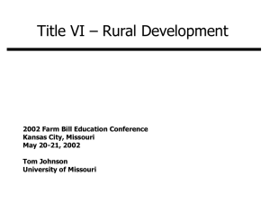 Title VI – Rural Development