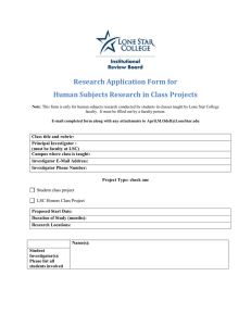 Research Application form for Class Projects
