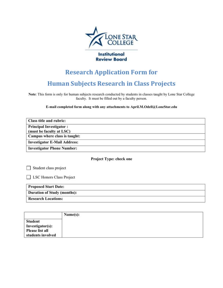 application for research paper