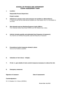 SCHOOL OF PHYSICS AND ASTRONOMY COSHH ASSESSMENT FORM