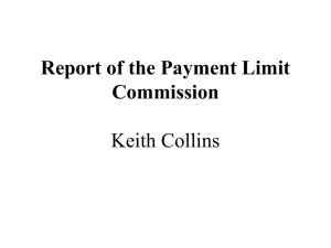 Report of the Payment Limit Commission Keith Collins