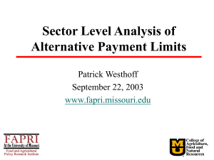 Sector Level Analysis of Alternative Payment Limits Patrick Westhoff September 22, 2003