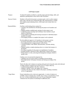 4-H Project Leader (General) Role Description