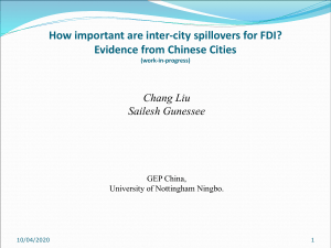 How important are inter-city spillovers for FDI? Evidence from Chinese Cities