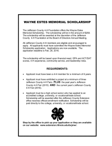 Wayne Estes Memorial Scholarship