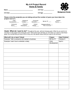 4-H Record- Home and Family