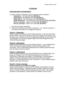 CITIZENSHIP  Citizenship Rules and Regulations: –