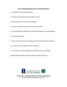 Top Ten Responsibilities for Committee Members