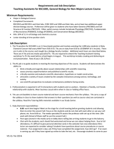 Requirements and Job Description BSC1005