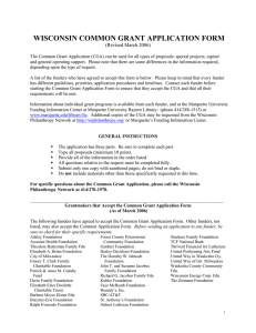 WISCONSIN COMMON GRANT APPLICATION FORM (Revised March 2006)