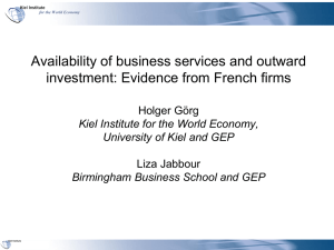 Availability of Business Services and Outward Investment: Evidence from French Firms