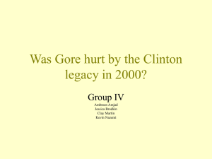 Comments on Group IV, Was Gore Hurt by the Clinton Legacy?" (PowerPoint presentation)