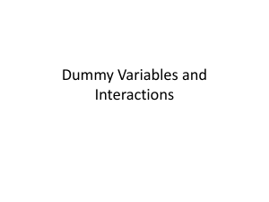 Dummy variables refresher